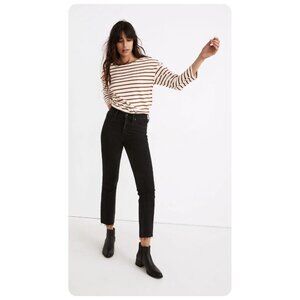 Madewell Cali Demi-Boot Jeans in Edmunds Wash Black Raw Hem Edition sz 24